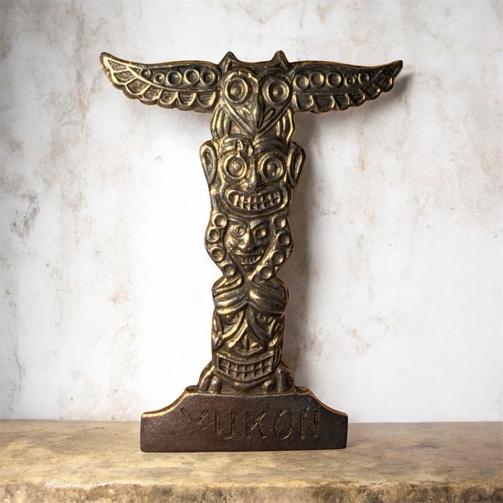 ANTIQUE VINTAGE Yukon Warner & Co STERLING Totem BROOCH
